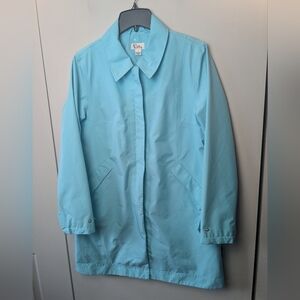 LILLY PULITZER Women Raincoat Style Trench Coat Blue Color With Pockets Size M